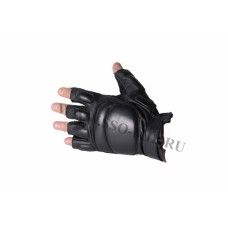 Leather fingerless gloves with increased